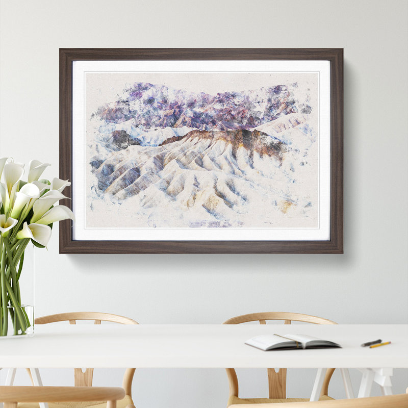 Death Valley Mountains In California - Picture Frame Painting, 36cm H x 48cm W x 2cm D, Walnut Framed