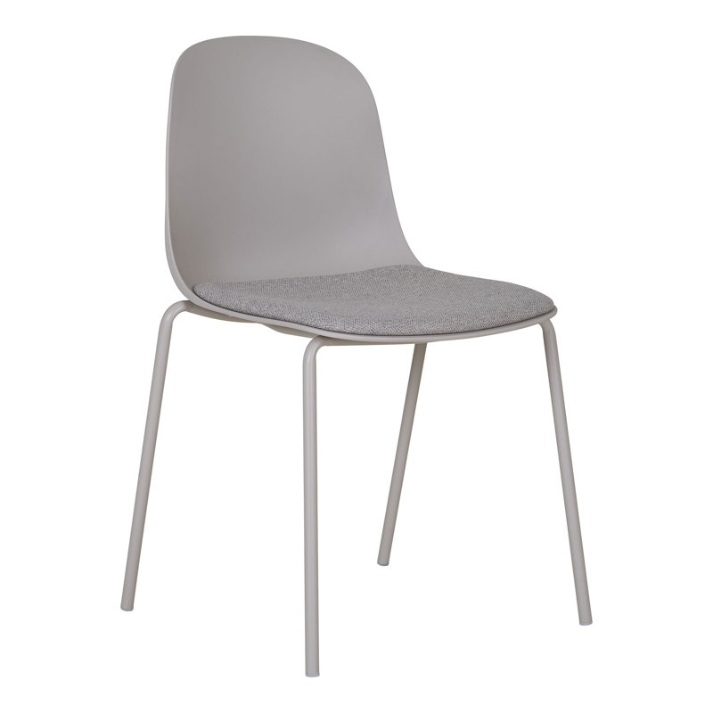 Shakari 48cm H Polyester Upholstered Parsons Chair, Light Grey
