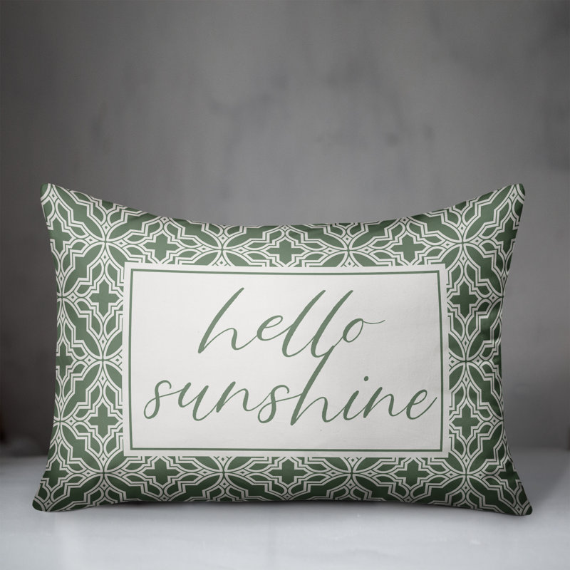 Geometric Outdoor Reversible Throw Pillow, Green