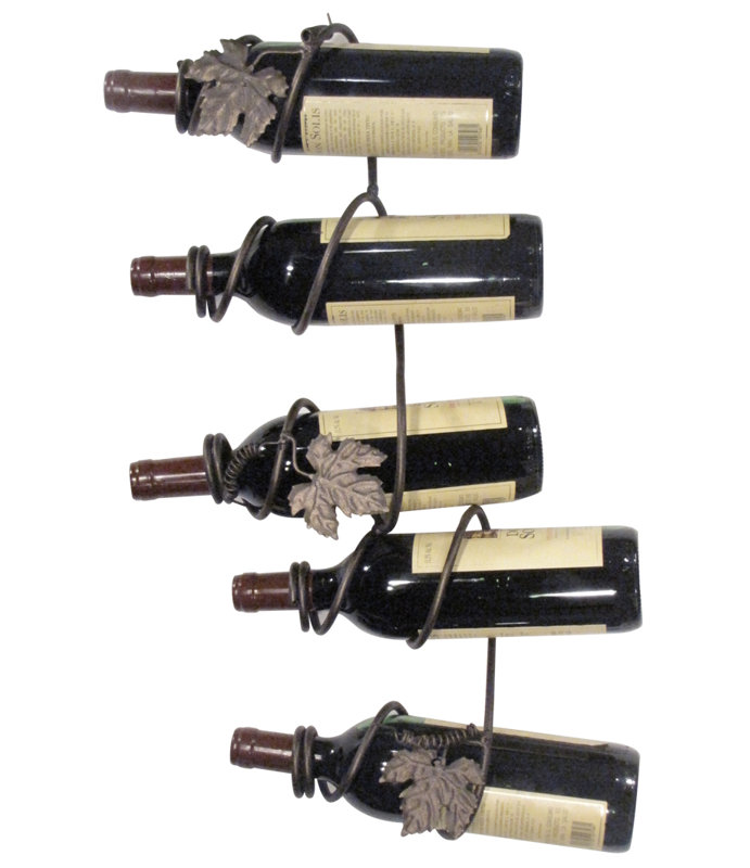Grapevine Wall Mounted Wine Bottle Rack, Meteor