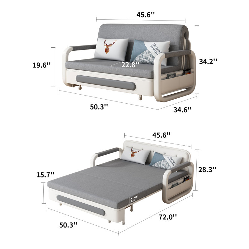Vergel 50.3'' Slipcovered Reclining Sleeper Sofa