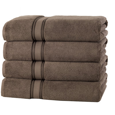 Ensemble de 4 serviettes de bain 100 % coton Brecken