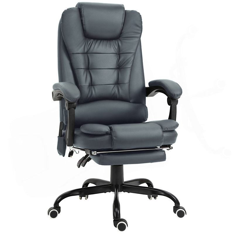 Fauteuil de massage vibrant Vinsetto à 7 points avec dossier inclinable, bleu