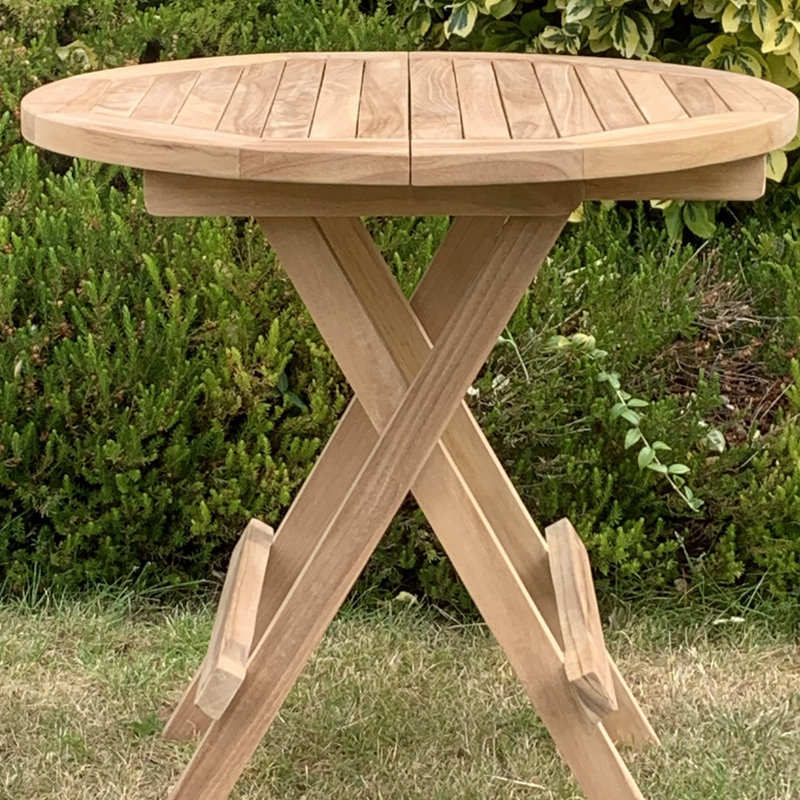 Jowers Round Teak Solid Wood Outdoor Side Table - 45 cm W 45 cm D