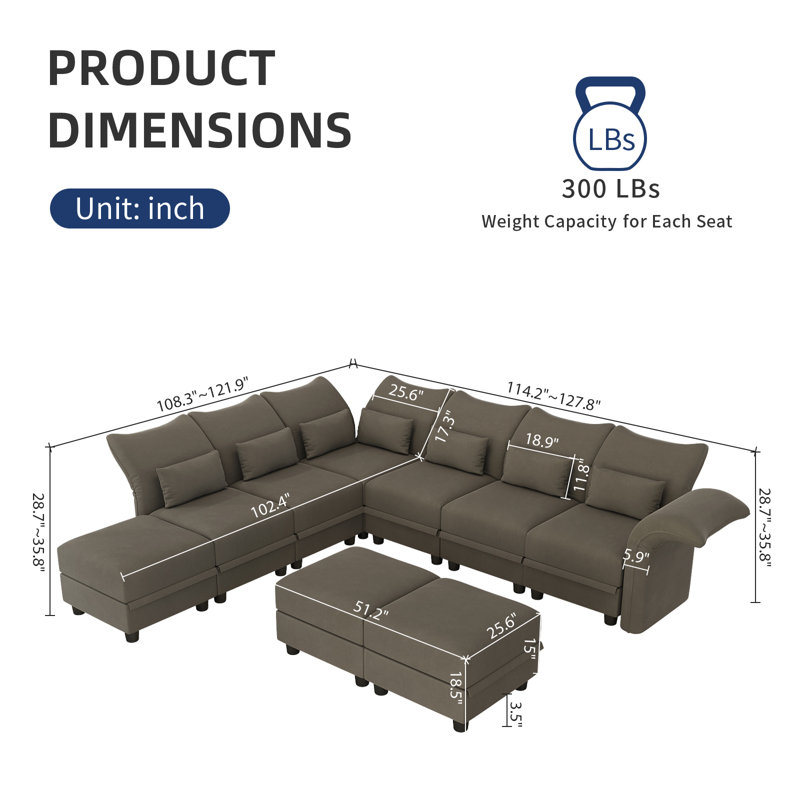 Ahren Velvet Reclining L-Shaped Sectional Reversible, Brown Velvet