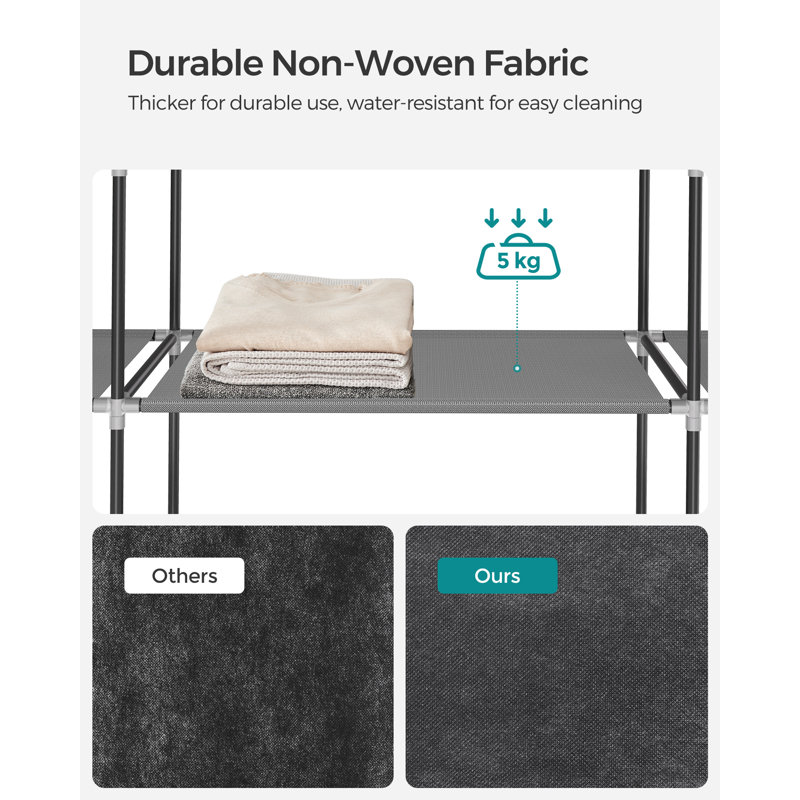 Guban 130cm Industrial Pipe Clothing Rack, Grey