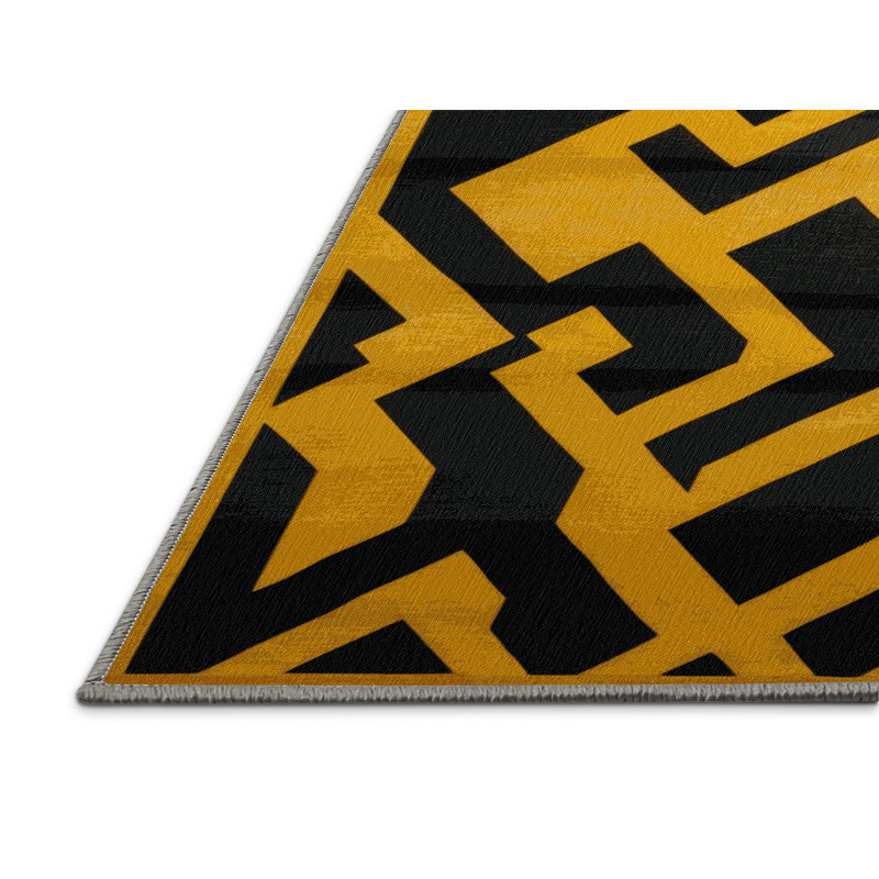 Machine Washable Trellis Brown Area Rug, Square 5'