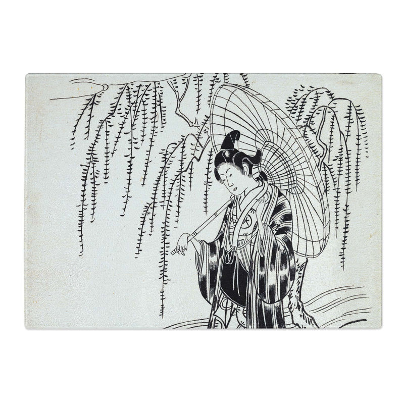 Tempered Glass Ono No Dofu by Kitao Shigemasa Chopping Board, 39 cm x 28.5 cm
