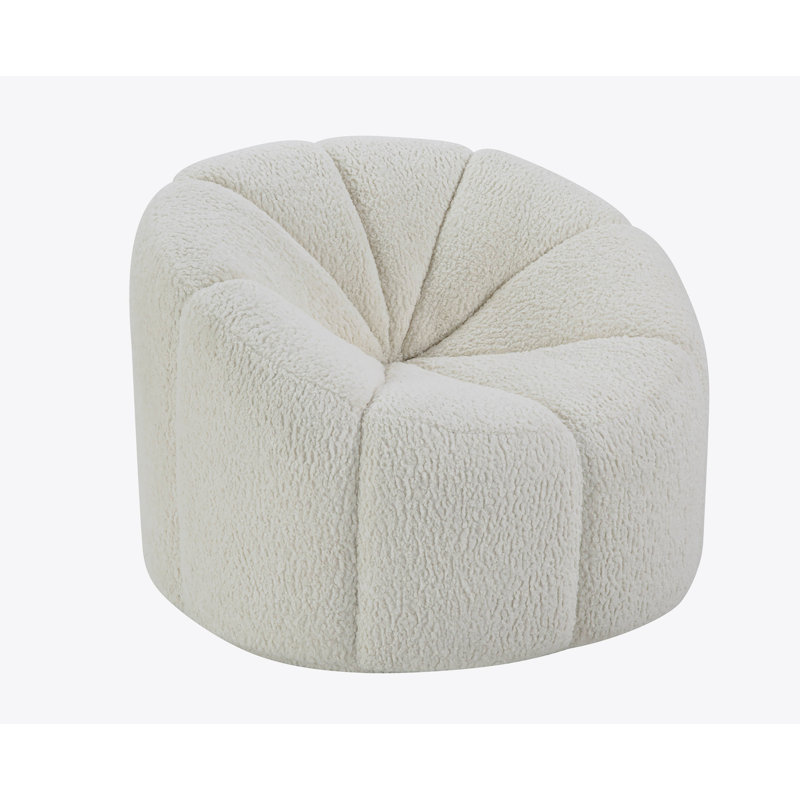 Osmash White Teddy Sherpa Chair W/Swivel