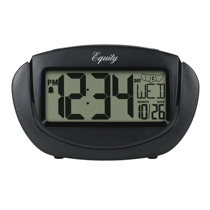 Digital Atomic Tabletop Clock with Alarm in Black