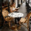 24" Round Terrazzo Dining Table, Commercial & Residential Use For Café, Restaurant, Patio & Small Spaces