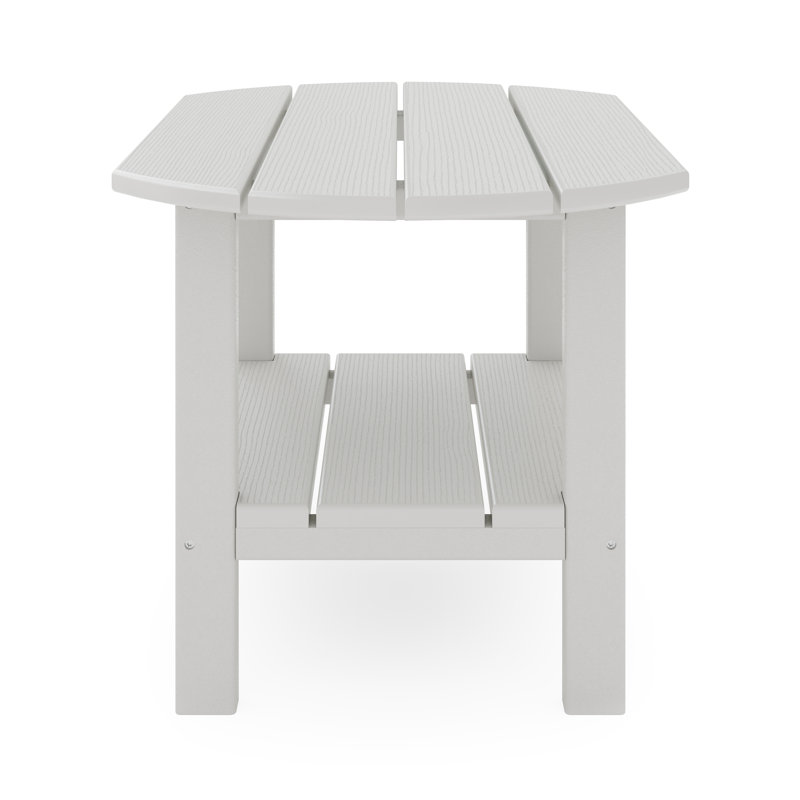 Table d'appoint ovale d'extérieur Ippolito, Gris héron, Gris héron