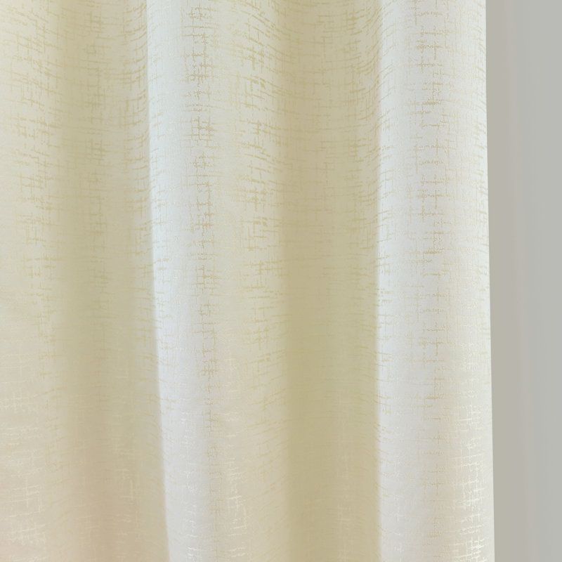 Panneau de rideau simple obscurcissant avec œillets Clyda Ikat, l 54 po x L 54 po, Vanille