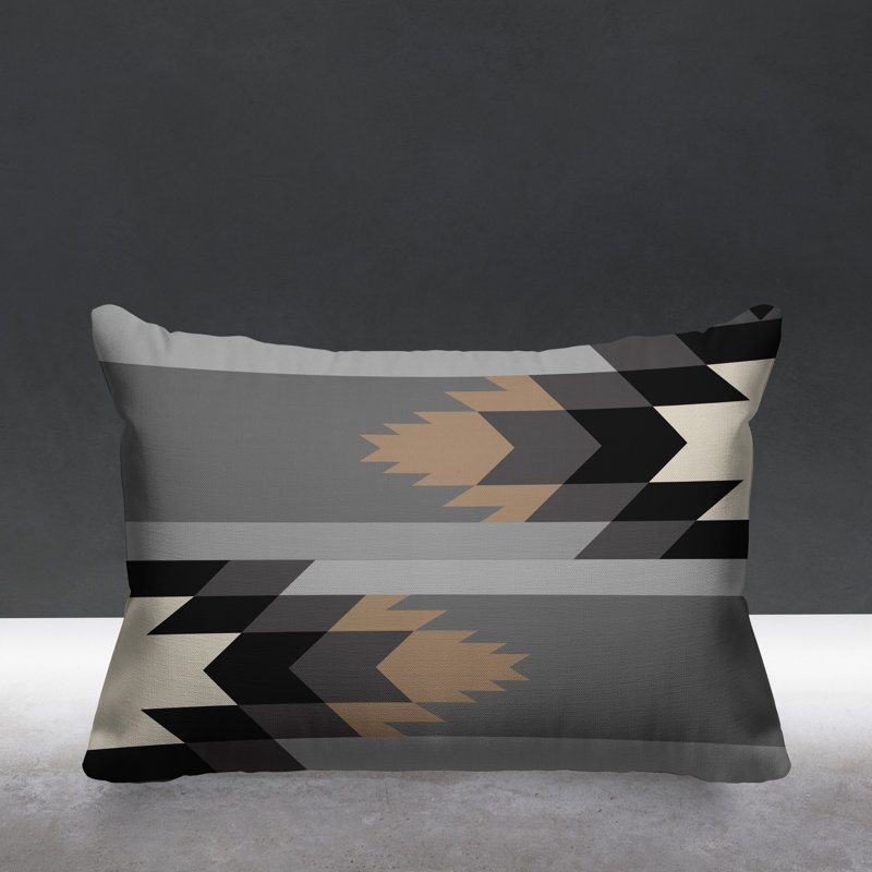 Coussin intérieur / extérieur Lansa Southwestern, gris