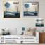 «Blue Beige Mid Century Minimalist Oasis II», reproduction sur toile-555790260-555790261