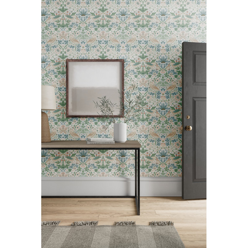 Simply Strawberry Thief Wallpaper, Cochineal Pink