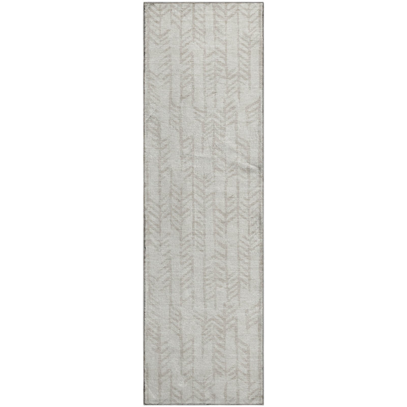 Premium Machine Washable Prisco Ivory Rug, Runner 2'3" x 7'6"
