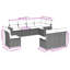  Ensemble de canapé de patio 8 pièces avec coussins en rotin de polyester noir