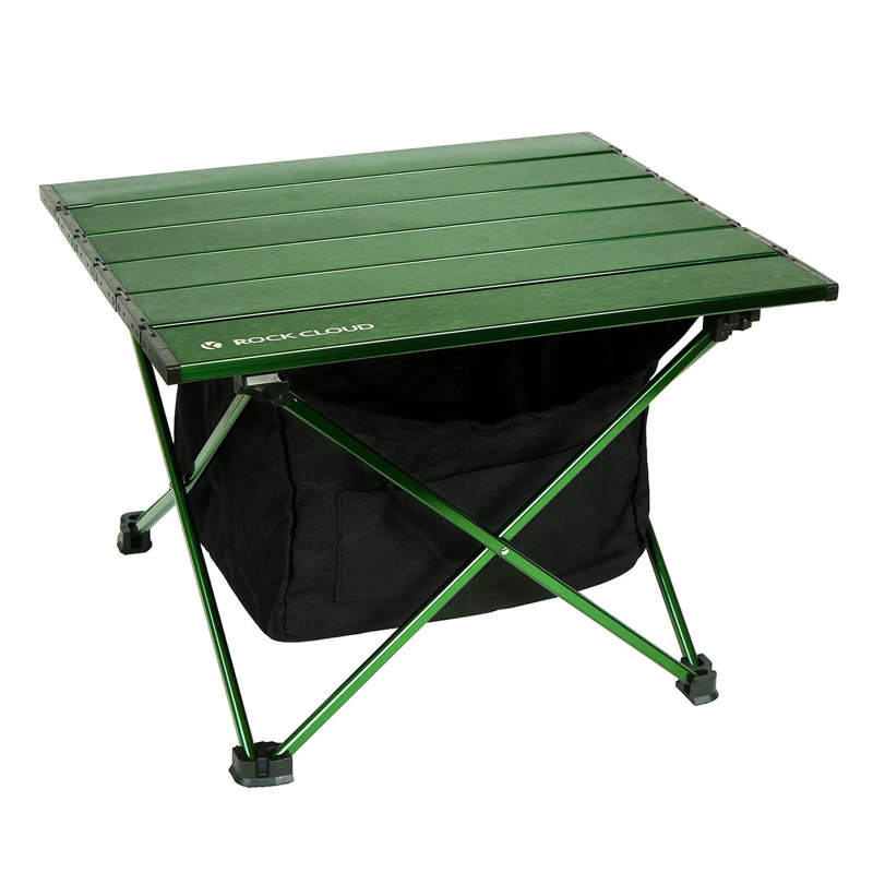 Table de camping pliante en aluminium, Vert