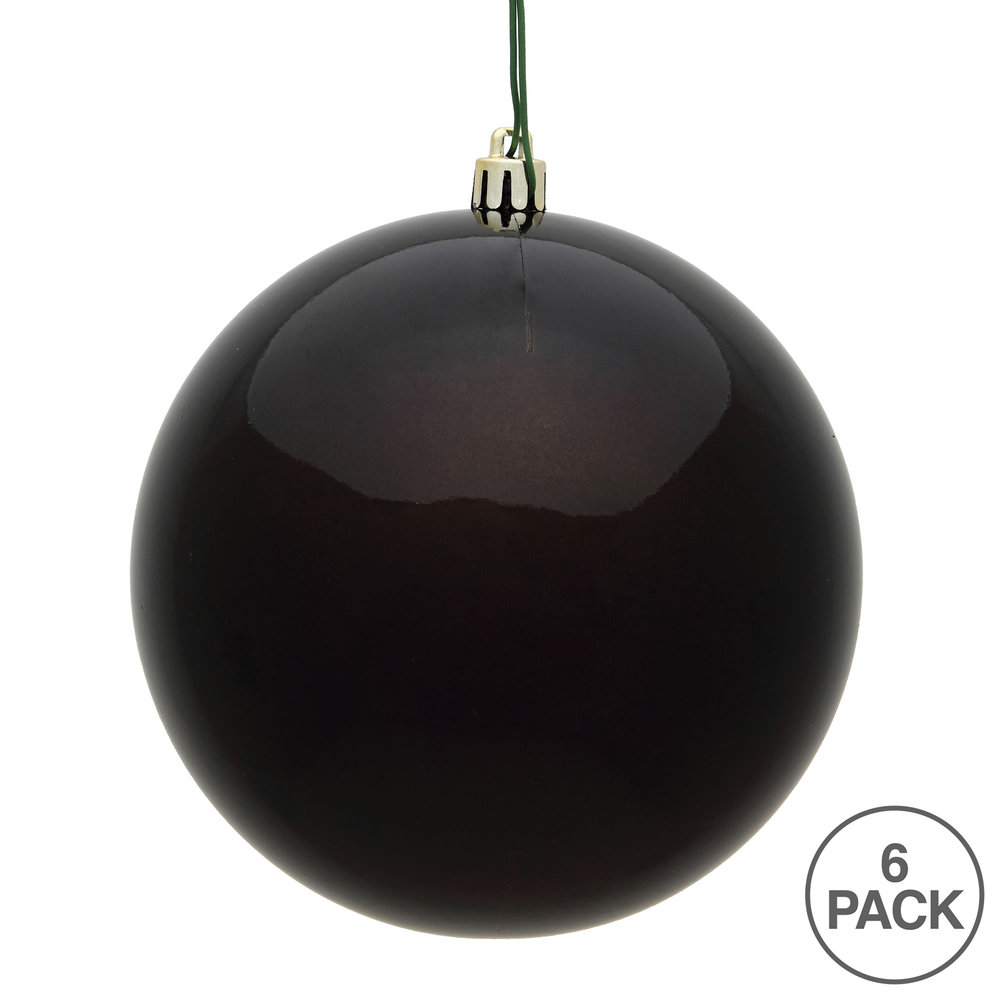 Holiday Décor Ball Ornament, Chocolate, 4" H x 4" W x 4" D