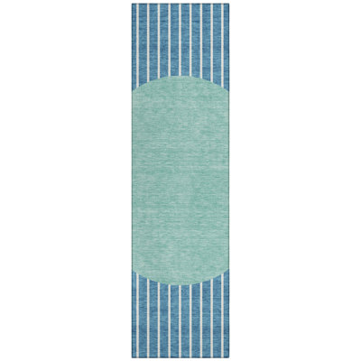 Ember Teal Washable Indoor-Outdoor Rug - 