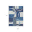Tapis intérieur / extérieur géométrique lavable bleu et ivoire 9 pi x 12 pi