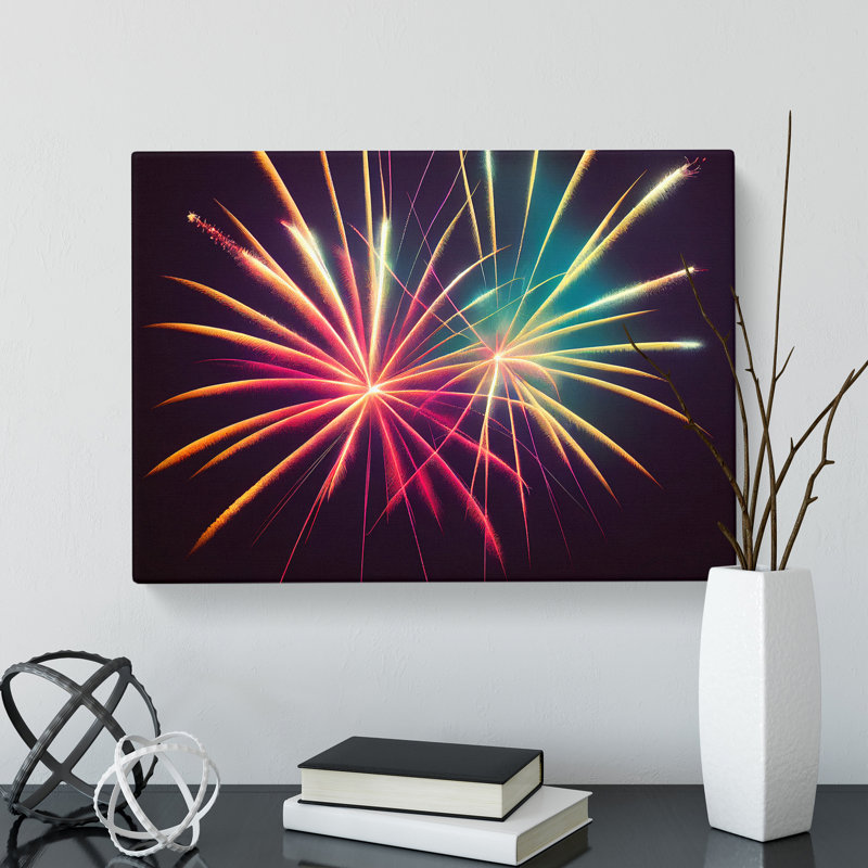 Mesmerising Fireworks - Wrapped Canvas, 40cm H x 60cm W x 3cm D