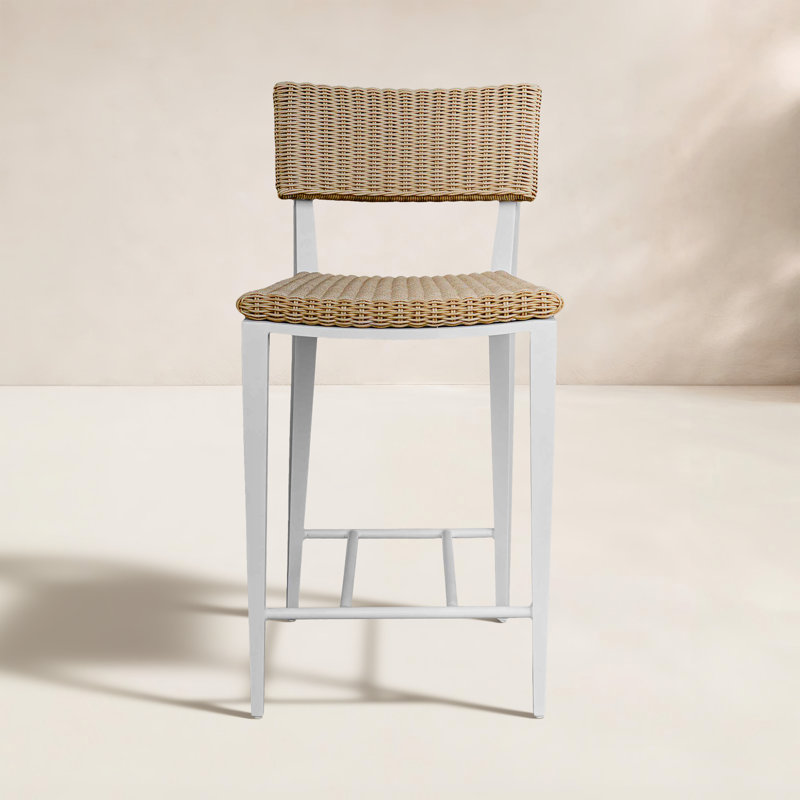 Tabouret de comptoir Milbrandt, Tanné, 26.5", Blanc