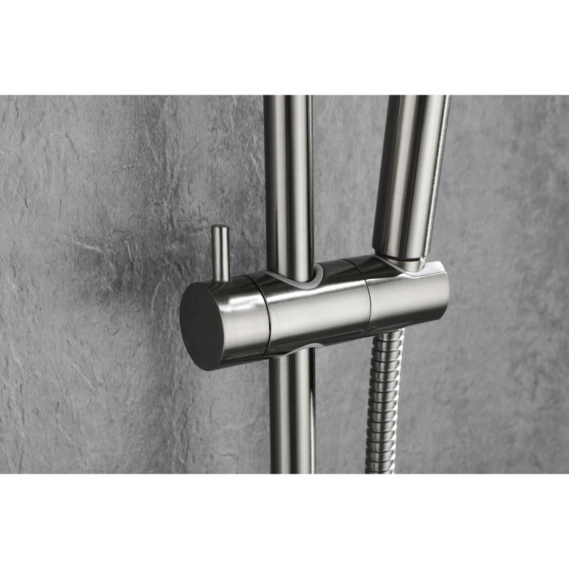 28 - Inch Slide Bar Handheld Shower With 59 Hose, Height Adjustable Function, Brushed Nickel Stainless, Comfort Spray Options And Feature, Modes For A Relaxed Showering