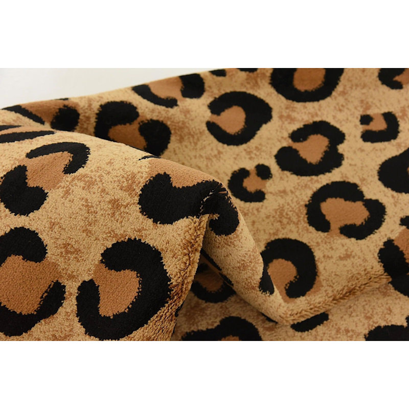 Tapis brun clair à imprimé animal Testerman, Tapis de couloir 2 pi 7 po x 10 pi