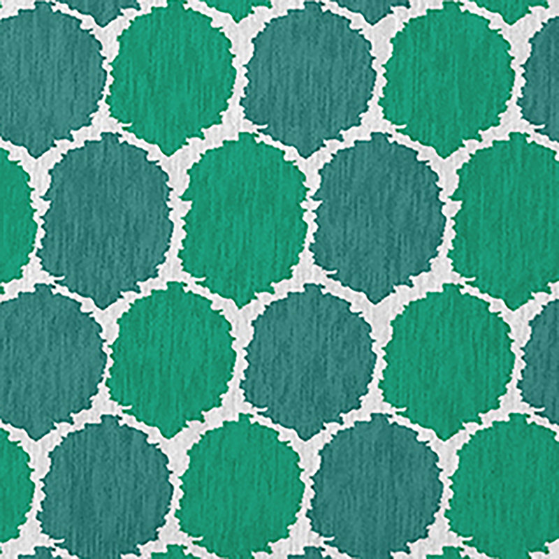 Geometric Machine Woven Chenille Indoor / Outdoor Area Rug in Green, Rectangle 2' x 3'
