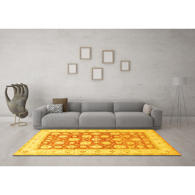 Washable Oriental Indoor Rug, Round 8'