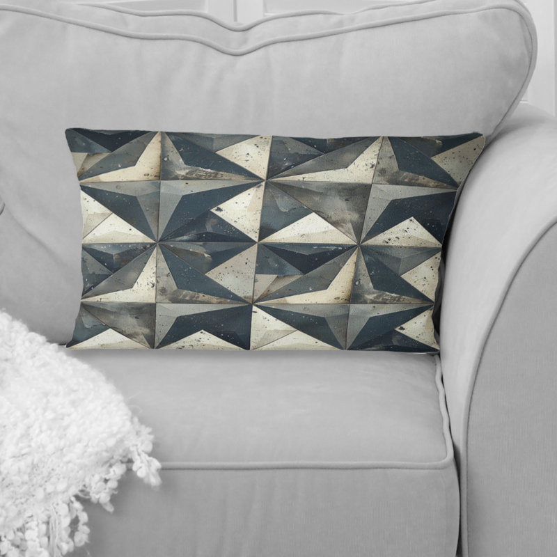Coussin lombaire gris Mid-Century Stars I - Mid-Century gris anthracite