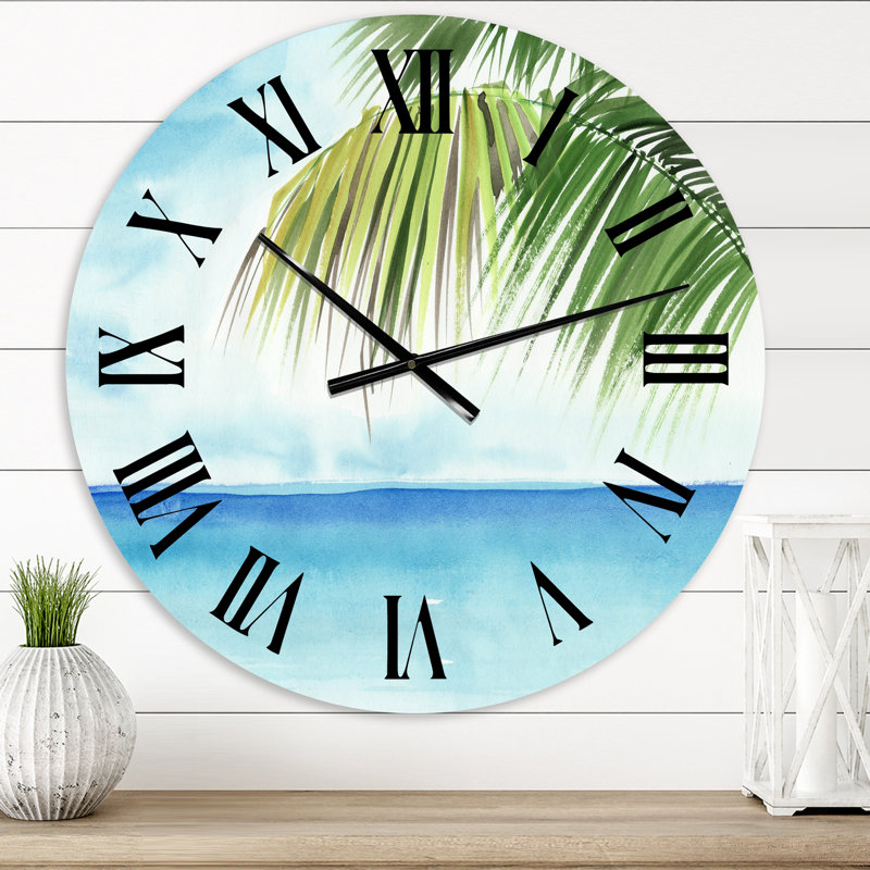 Palm Beach Resort At Dawn III - Horloge murale nautique et côtière, Très petit