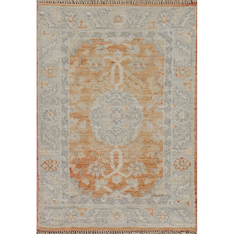 Tapis décoratif en laine orange Oushak