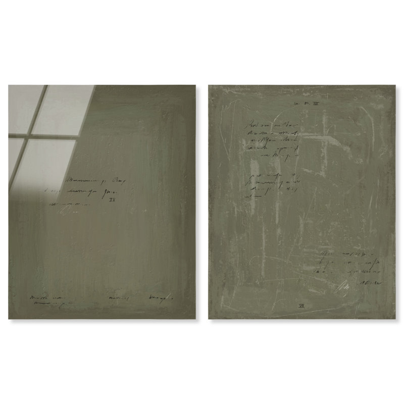 Olive Notes Set High-Gloss Frameless Acrylic Glass Wall Art Abstract Print by Oliver Gal, Ready to Hang, 16 x 20, 30"H x 36"W