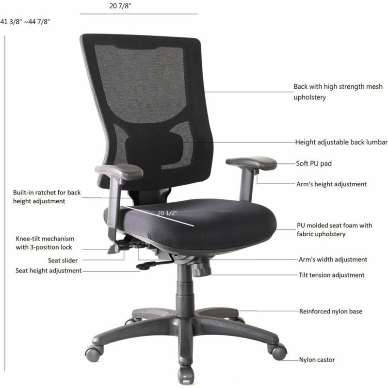 Chaise de bureau à haut dossier Conjure