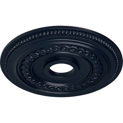 Endurathane Oldham Ceiling Medallion, 18"OD x 3 3/8"ID x 7/8"P (Fits Canopies up to 8 5/8"), Hand-Painted Midnight Dream Finish