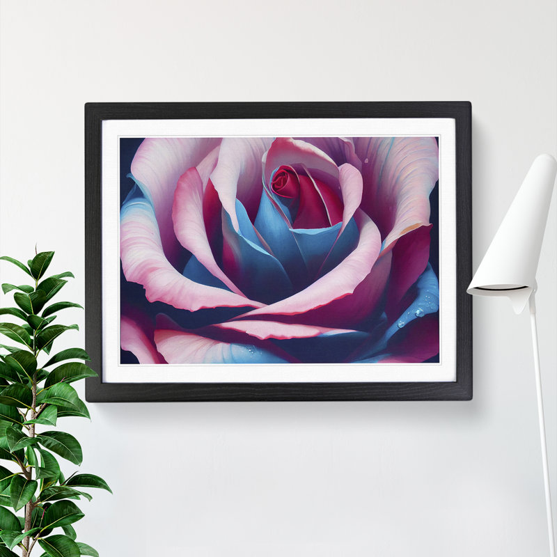 Colourful Rose Flower Vol.4 - Single Picture Frame Painting, Black Framed, 34cm H x 46cm W x 2cm D