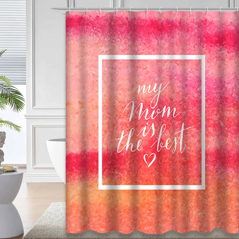 Rideau de douche à aquarelle avec 12 crochets Best Mom Mother's Day, L 72 po x l 84 po