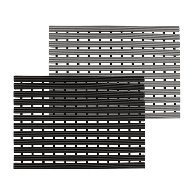 Non-Slip Slatted Shower Mat, Grey