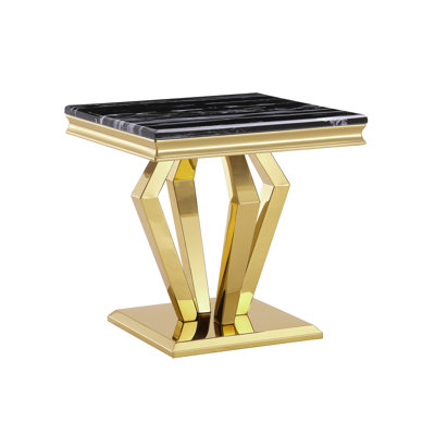 Ottavia Black and Gold End Table 