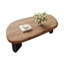  Table basse ovale moderne de 45 po, table centrale à grain de bois pour le salon