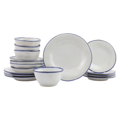 Aurora Handmade Stoneware Dinnerware - Set of 16