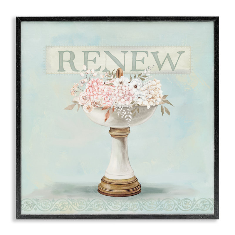 «Renew Floral Sink», estampe numérique, design par Mollie B., H 17 po x l 17 po, Giclée encadrée noir minuit