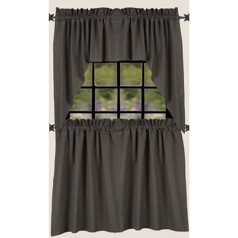Rideau simple 100% coton Calderdale, Noir