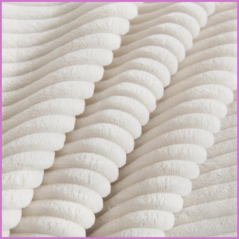 Canapé modulaire en L en velours côtelé beige avec siège profond, repose-pieds avec rangement et amp; 4 coussins de taille pour le salon