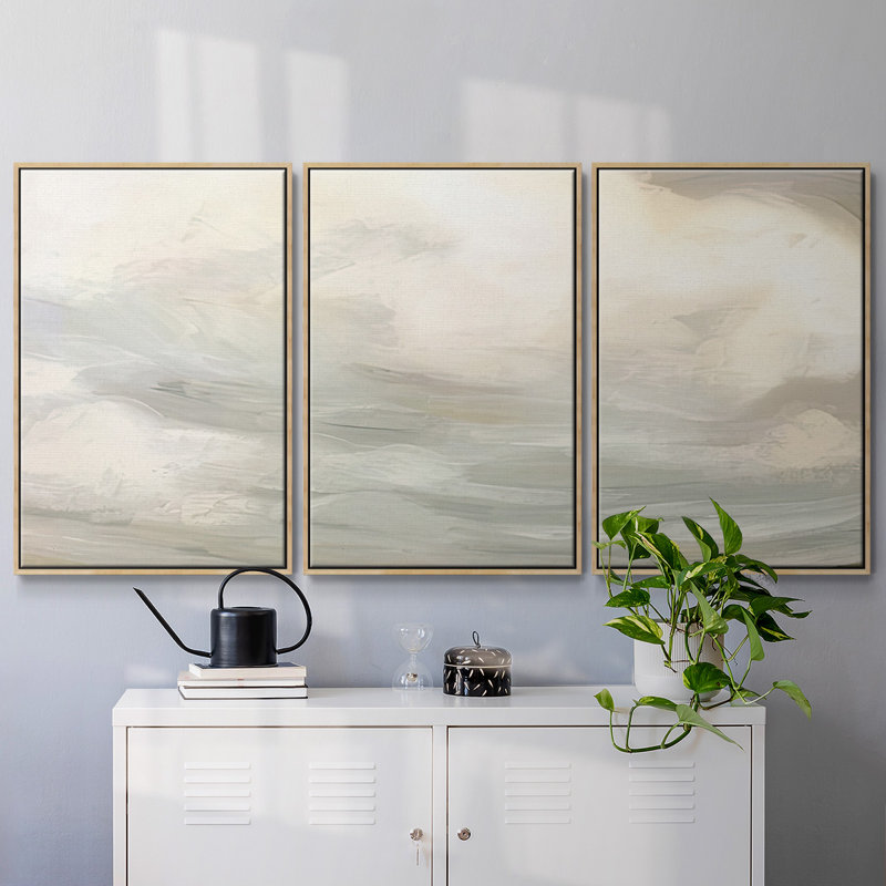 «Mute Sky Horizon I» par J Paul - Toile encadrée à pièces multiples, Naturel, H 40 po x l 78 po x P 2 po