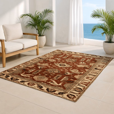 Tapis d'intérieur et d'extérieur brun Persian