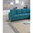 2-Pcs Sectional Set Living Room Furniture LAF Sofa And RAF Chaise Azure / Blue Color Linen Like Fabric Tufted Couch-1276165560